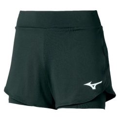 Szorty damskie Mizuno Flex. Czarne szorty sportowe damskie Mizuno, l, bez wzorów, z materiału, sportowe, na fitness i siłownię. Za 109.99 zł.