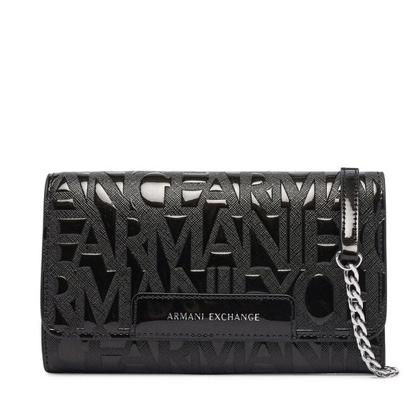 Torebka Armani Exchange. Czarne torebki do ręki damskie Armani Exchange, bez wzorów, wizytowe, bez dodatków. Za 454.99 zł.