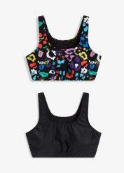 Biustonosz bikini o fasonie bustier (2 szt.). Czarne bikini damskie bonprix, bez wzorów. Za 95.98 zł.