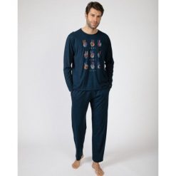 Piżama męska rozm. M P751314 Navy Blue. Niebieskie piżamy męskie Massana Homewear, m, bez wzorów, z bawełny, bez ramiączek, długie. Za 297.00 zł.