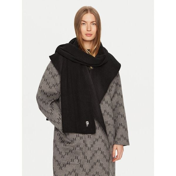 Szalik KARL LAGERFELD. Czarne szaliki i chusty damskie KARL LAGERFELD, bez wzorów. Za 649.99 zł.