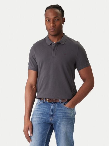 Tommy Jeans Polo DM0DM20676 Szary Slim Fit. Szare koszulki polo męskie Tommy Jeans, l, bez wzorów, z bawełny, bez ramiączek. Za 189.99 zł.