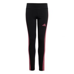 Legginsy dziewczęce adidas Essentials. Czarne legginsy dla dziewczynek Adidas, bez wzorów, z bawełny. Za 124.40 zł.