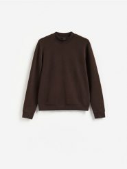 Bluza z półgolfem - bordowy. Czerwone bluzy męskie Reserved, l, bez wzorów, z bawełny, bez kaptura. Za 99.99 zł.
