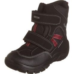 Botki zimowe "Clady" w kolorze czerwono-czarnym. Czarne buty zimowe chłopięce marki Geox Kids, z gumy. W wyprzedaży za 185.95 zł.