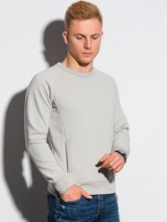 Ombre Bluza męska bez kaptura B1156 - jasnoszara XXL. Szare bluzy męskie Ombre, m, bez wzorów, bez kaptura. Za 49.99 zł.