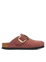 Birkenstock Klapki Boston Big Buckle Tonal 1033010 Różowy. Czerwone klapki damskie Birkenstock, bez wzorów, z nubiku, bez obcasa. Za 662.99 zł.