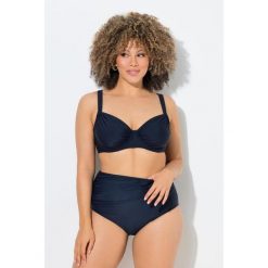 Damskie Bikini z fiszbinami marszczenie regulowane ramiączka. Niebieskie bikini damskie Ulla Popken, plus size, bez wzorów, plus size. W wyprzedaży za 111.99 zł.