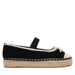 Espadryle Guess. Czarne espadryle damskie Guess, z aplikacjami, bez obcasa, bez zapięcia. Za 319.99 zł.