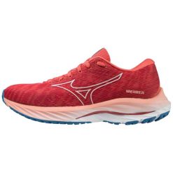Buty do biegania damskie Mizuno Wave Rider 26. Czerwone obuwie sportowe damskie Mizuno, bez wzorów, do biegania, mizuno wave. Za 429.99 zł.