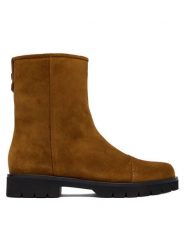 HÖGL Botki 0-101502-89000 Khaki. Brązowe botki damskie HÖGL, ze skóry, bez obcasa, na płaskiej podeszwie, bez zapięcia. Za 849.99 zł.