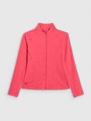 4F Bluza treningowa slim bez kaptura damska - koralowa S. Czerwone bluzy sportowe damskie 4f, s, bez wzorów, z materiału, bez kołnierzyka, bez ramiączek, bez kaptura. Za 179.99 zł.