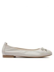 Caprice Baleriny 9-22108-42 Écru. Białe baleriny damskie Caprice, bez wzorów, ze skóry, bez obcasa. Za 226.99 zł.