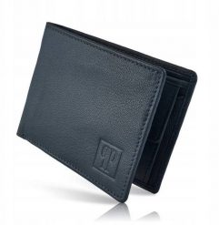 Paolo Peruzzi Skórzany portfel męski granatowy T-67-DB. Niebieskie portfele męskie Paolo Peruzzi, bez wzorów. Za 90.71 zł.