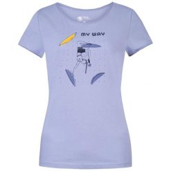 Koszulka damska Rafiki Jay. Niebieskie koszulki sportowe damskie Rafiki, bez wzorów, bez kołnierzyka, bez ramiączek, wspinaczkowe. Za 199.10 zł.