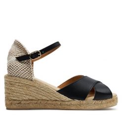 Espadryle Geox. Czarne sandały damskie Geox, bez wzorów, bez obcasa, bez zapięcia. Za 359.99 zł.