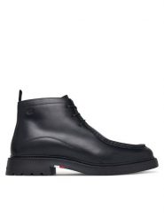 Tommy Hilfiger Trzewiki Corporate Casual Lth Moc Chukka FM0FM05987 Czarny. Czarne botki męskie Tommy Hilfiger, bez wzorów, ze skóry, casualowe, bez zapięcia. Za 749.99 zł.