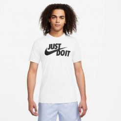 Koszulka z krótkim rękawem Męska Nike Sportswear JDI AR5006 100 Biały. Białe koszulki sportowe męskie Nike, l, bez wzorów, z bawełny, bez kołnierzyka, bez ramiączek, na jogę i pilates. Za 175.00 zł.