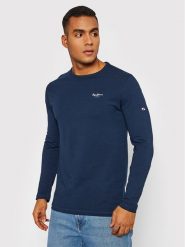 Pepe Jeans Longsleeve Original Basic 2 PM508211 Granatowy Slim Fit. Niebieskie bluzki z długim rękawem męskie Pepe Jeans, m, bez wzorów, z bawełny, bez kołnierzyka. Za 89.99 zł.