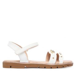 Sandały Patrizia Pepe. Białe sandały dziewczęce Patrizia Pepe, bez zapięcia. Za 329.99 zł.