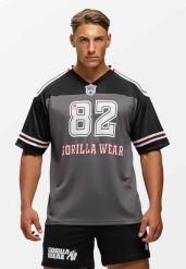 Tyler Koszulka piłkarska - Czarny/Biały. Białe koszulki sportowe męskie GORILLA WEAR, xl, bez wzorów, z jersey, bez kołnierzyka, bez ramiączek, na fitness i siłownię. Za 204.00 zł.