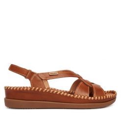 Sandały Pikolinos. Brązowe sandały damskie Pikolinos, bez wzorów, bez obcasa, na płaskiej podeszwie, bez zapięcia. Za 559.99 zł.