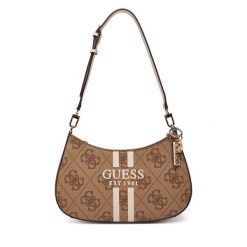 Torebka Guess. Brązowe torebki do ręki damskie Guess, z aplikacjami, klasyczne, bez dodatków. Za 449.99 zł.