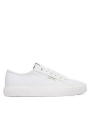 Calvin Klein Trampki Vulc HW0HW02975 Biały. Białe trampki i tenisówki damskie Calvin Klein, bez wzorów, z materiału, bez zapięcia. Za 329.99 zł.
