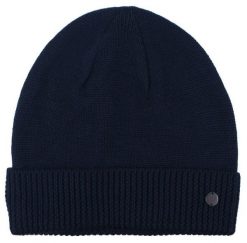 Ciepła, Wełnina Czapka (Beanie) - V. Fraas - Granatowa. Niebieskie czapki i kapelusze męskie V. Fraas, na jesień, bez wzorów, z tkaniny. Za 45.00 zł.
