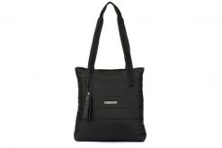 Shopperka pikowana BELTIMORE czarna W90. Czarne torebki do ręki damskie bez wzorów, pikowane, bez dodatków. Za 89.90 zł.