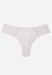 Jasnoszare Majtki Stringi Ozdobione Koronką z Bawełną Meniliphis. Szare stringi damskie Renee, l, bez wzorów, z bawełny. Za 6.99 zł.