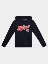 Tommy Hilfiger Bluza Hilfiger Script Hoodie KB0KB08718 Niebieski Regular Fit. Niebieskie bluzy dla chłopców Tommy Hilfiger, bez wzorów, z bawełny, bez ramiączek, bez kaptura. Za 399.99 zł.