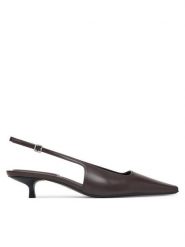 Calvin Klein Czółenka Kitten Heel Pump Sling Hdw HW0HW03168 Czarny. Czarne czółenka damskie Calvin Klein, bez wzorów, ze skóry, bez obcasa, bez zapięcia. Za 569.99 zł.