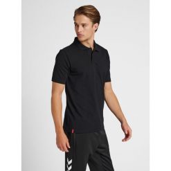 Stretchowa koszulka polo Hummel Red. Czarne koszulki polo męskie Hummel, s, bez wzorów, z bawełny, bez kołnierzyka, bez ramiączek. Za 148.50 zł.