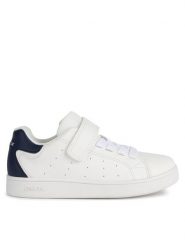 Geox Sneakersy J Eclyper J36LSA 000BC C0899 S Biały. Białe buty sportowe chłopięce Geox, bez wzorów, ze skóry, bez zapięcia. Za 159.99 zł.