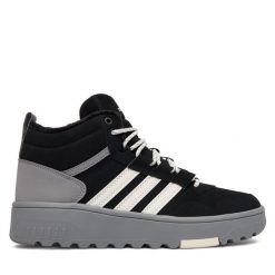 Sneakersy adidas. Czarne trampki i tenisówki chłopięce Adidas, bez wzorów, bez zapięcia. Za 239.99 zł.