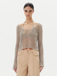 PINKO Sweter Denali 104749 A2FB Szary Regular Fit. Szare swetry damskie Pinko, l, bez wzorów, z syntetyku, bez kołnierzyka, bez ramiączek, bez kaptura. Za 669.99 zł.