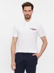 Napapijri Polo E-Aylmer NP0A4HTN Biały Regular Fit. Białe koszulki polo męskie Napapijri, l, bez wzorów, z bawełny, bez ramiączek. Za 209.99 zł.
