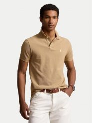 Polo Ralph Lauren Polo 710536856379 Beżowy Slim Fit. Brązowe koszulki polo męskie Polo Ralph Lauren, m, bez wzorów, z bawełny, bez ramiączek. Za 449.99 zł.