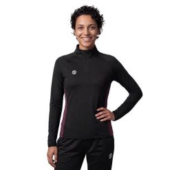 Damska bluza sportowa ze stójką Siroko Halfzip Black/Burgundy W. Czarne bluzy damskie SIROKO, m, bez wzorów, z materiału, bez kaptura, do biegania. Za 249.00 zł.
