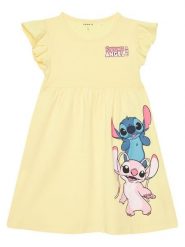 NAME IT Sukienka codzienna 13242968 Żółty Regular Fit. Żółte sukienki dla dziewczynek Name it, bez wzorów, z bawełny, bez ramiączek. Za 79.99 zł.