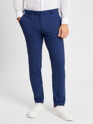 Finshley & Harding Spodnie - Mitch Mężczyźni Modern Fit Sztuczne włókno niebieski, 27. Niebieskie eleganckie spodnie męskie Finshley & Harding, m, bez wzorów, z włókna. Za 449.95 zł.