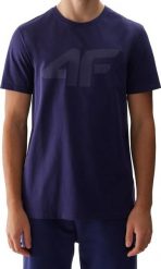 4f T-shirt męski 4F Koszulka regular z nadrukiem granatowy XL. Niebieskie t-shirty męskie 4f, m, bez wzorów, bez kołnierzyka. Za 34.95 zł.