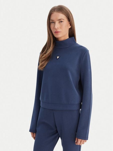 Guess Bluza V4YQ05 KCAY2 Granatowy Regular Fit. Niebieskie bluzy damskie Guess, xl, z aplikacjami, z syntetyku, bez kaptura. Za 210.99 zł.