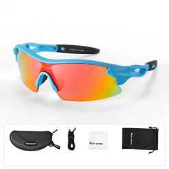 Akcesoria sportowe i dla sportowców/okulary/okulary przeciwsłoneczne. Niebieskie okulary przeciwsłoneczne dla dzieci WEST BIKING. Za 91.60 zł.