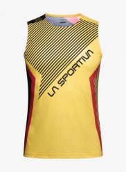 Koszulka do biegania męska La Sportiva Flow Tank. Żółte koszulki sportowe męskie La Sportiva, l, bez wzorów, z materiału, bez kołnierzyka, bez ramiączek, do biegania. Za 269.49 zł.
