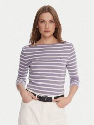 Tommy Hilfiger Bluzka WW0WW40589 Fioletowy Regular Fit. Fioletowe bluzki damskie Tommy Hilfiger, m, bez wzorów, z bawełny, bez kołnierzyka, bez ramiączek. Za 209.99 zł.