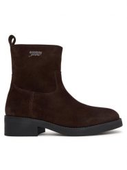 Tommy Jeans Botki Chelsea Boots EN0EN03078 Brązowy ciemny. Brązowe botki damskie Tommy Jeans, z jeansu, bez obcasa, na płaskiej podeszwie, bez zapięcia. Za 649.99 zł.