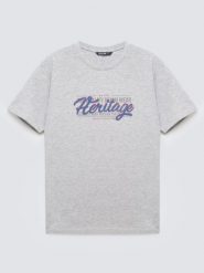 Koszulka męska z nadrukiem szara Keren 902. Szare t-shirty męskie Big Star, l, bez wzorów, z bawełny, bez kołnierzyka. Za 99.99 zł.