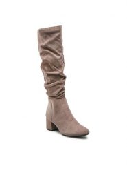 Jenny Fairy Kozaki LS5279-09 Brązowy. Brązowe kozaki damskie Jenny Fairy, z materiału, bez obcasa, na słupku. Za 199.99 zł.